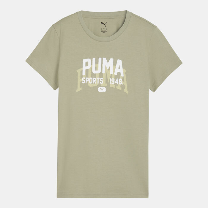 PUMA Women's Graphic Varsity T-Shirt Green PUMA Women's Graphic Varsity T-Shirt Green image number 0