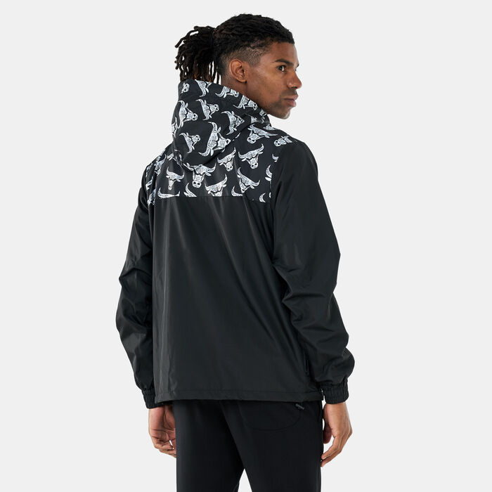 New Era Men's Chicago Bulls Distressed Logo Windbreaker Jacket Black image number 1