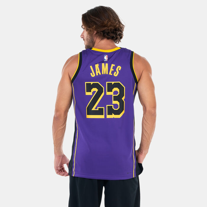 Jordan Men's NBA Los Angeles Lakers Statement Edition Swingman Basketball Jersey Purple Jordan Men's NBA Los Angeles Lakers Statement Edition Swingman Basketball Jersey Purple image number 1