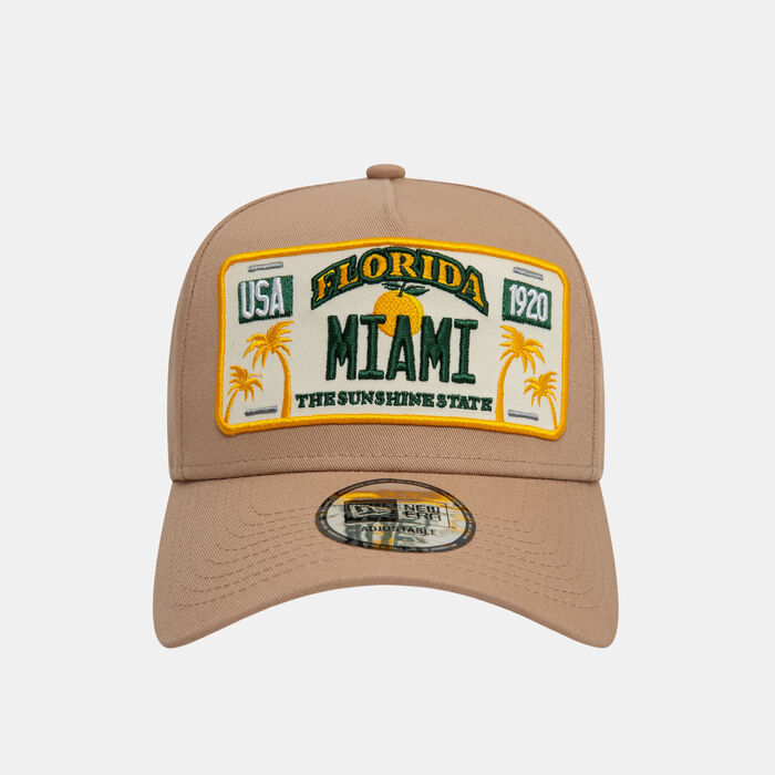 New Era Men's Miami License Plate Trucker Cap Beige New Era Men's Miami License Plate Trucker Cap Beige image number 0