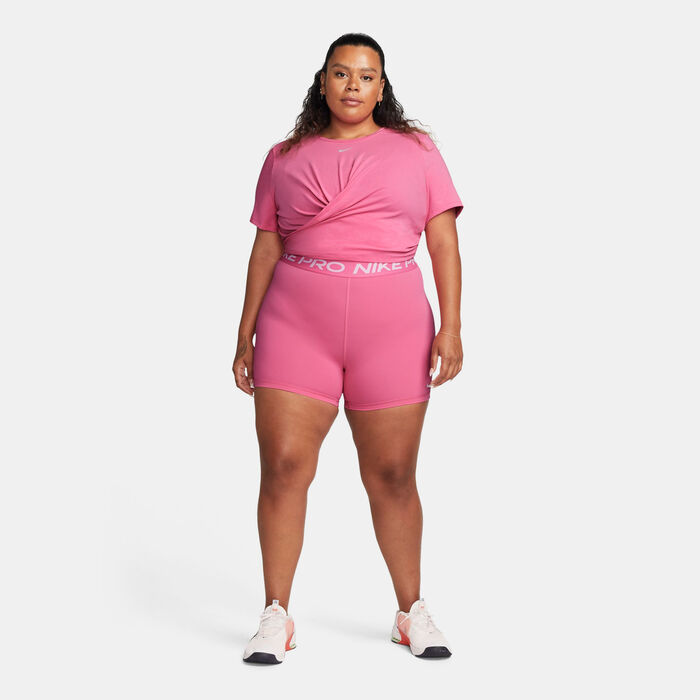 Nike Women's Dri-FIT One Luxe Twist T-Shirt (Plus Size) Pink image number 2