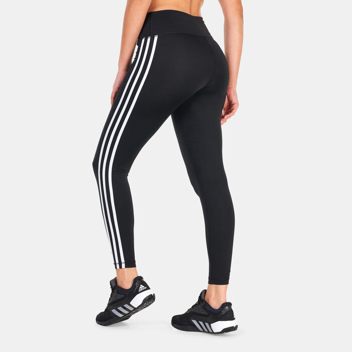 adidas Women's Train Essentials 3-Stripes High-Waisted 7/8 Leggings Black adidas Women's Train Essentials 3-Stripes High-Waisted 7/8 Leggings Black image number 1