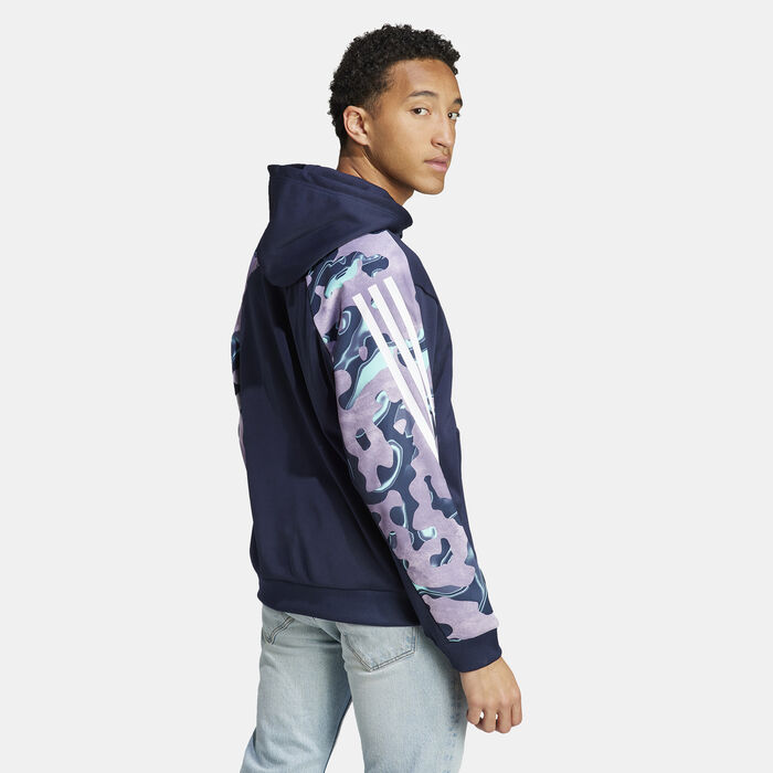 adidas Men's Future Icons Allover Print Hoodie Black adidas Men's Future Icons Allover Print Hoodie Black image number 1