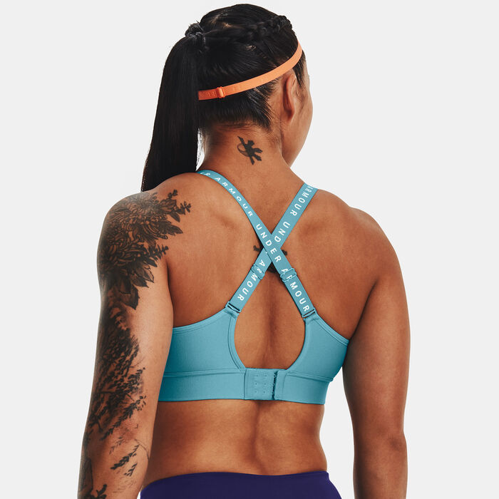 Under Armour Women's Infinity Mid Covered Medium-Support Training Sports Bra Blue Under Armour Women's Infinity Mid Covered Medium-Support Training Sports Bra Blue image number 1
