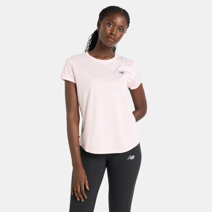 New Balance Women's Sport Core Heather Training T-Shirt Pink New Balance Women's Sport Core Heather Training T-Shirt Pink image number 0