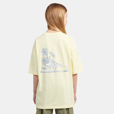 New Balance Kids' Floral Sneaker T-Shirt Grey