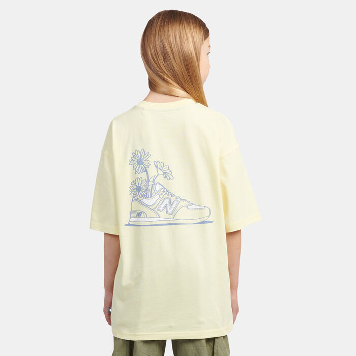New Balance Kids' Floral Sneaker T-Shirt Grey New Balance Kids' Floral Sneaker T-Shirt Grey image number 1