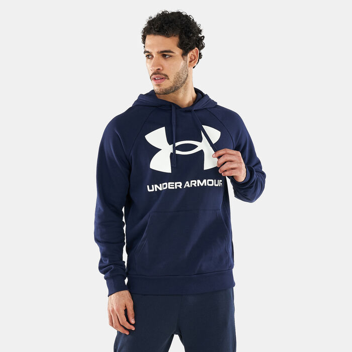 Under Armour Men's UA Rival Fleece Big Logo Pullover Hoodie Blue Under Armour Men's UA Rival Fleece Big Logo Pullover Hoodie Blue image number 0