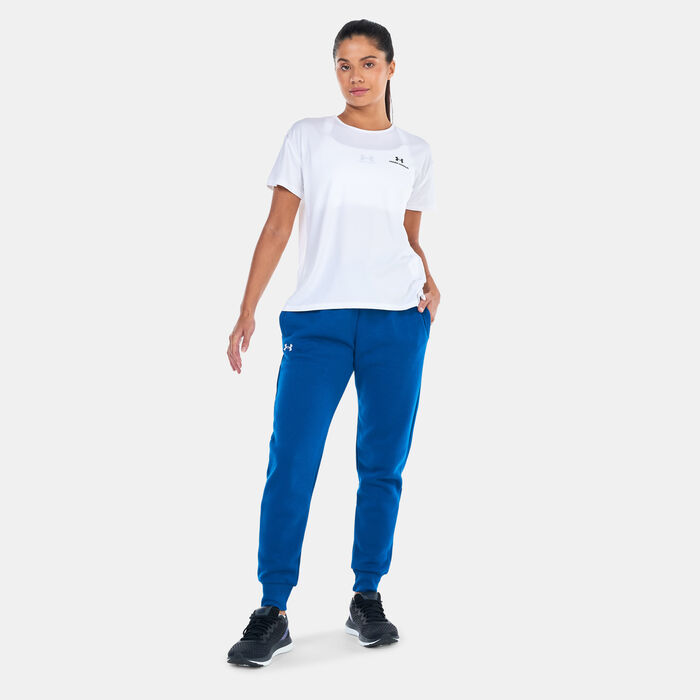 Under Armour Women's UA Rival Fleece Joggers Blue Under Armour Women's UA Rival Fleece Joggers Blue image number 2