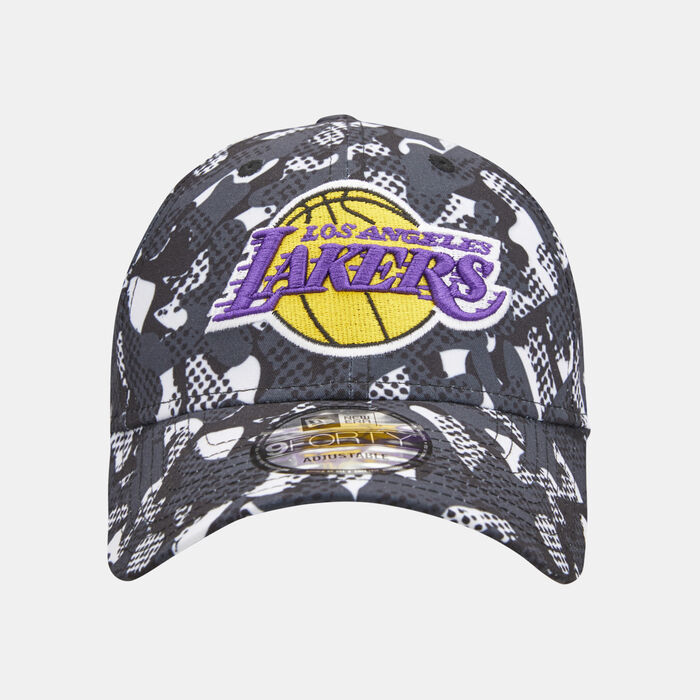 New Era Men's NBA Los Angeles Lakers Seasonal Print 9FORTY Cap Black image number 0