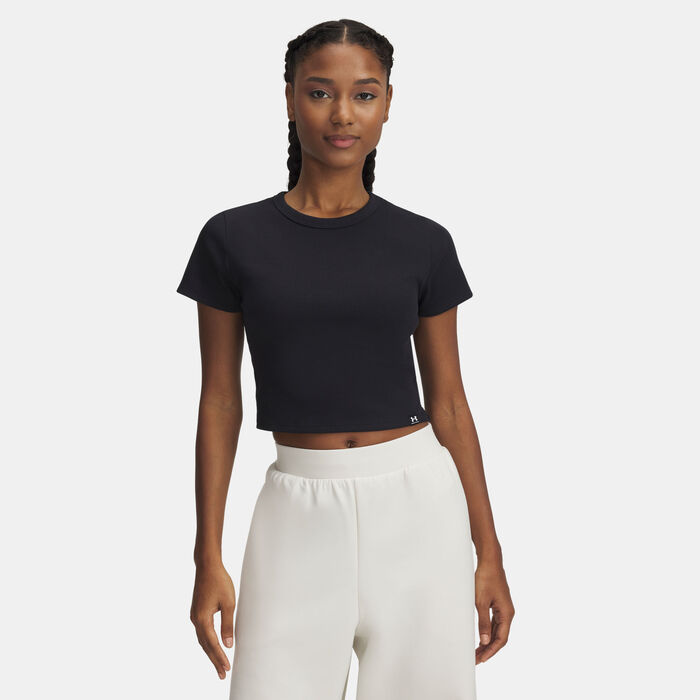 Under Armour Women's Rival Rib Baby T-Shirt Black Under Armour Women's Rival Rib Baby T-Shirt Black image number 0