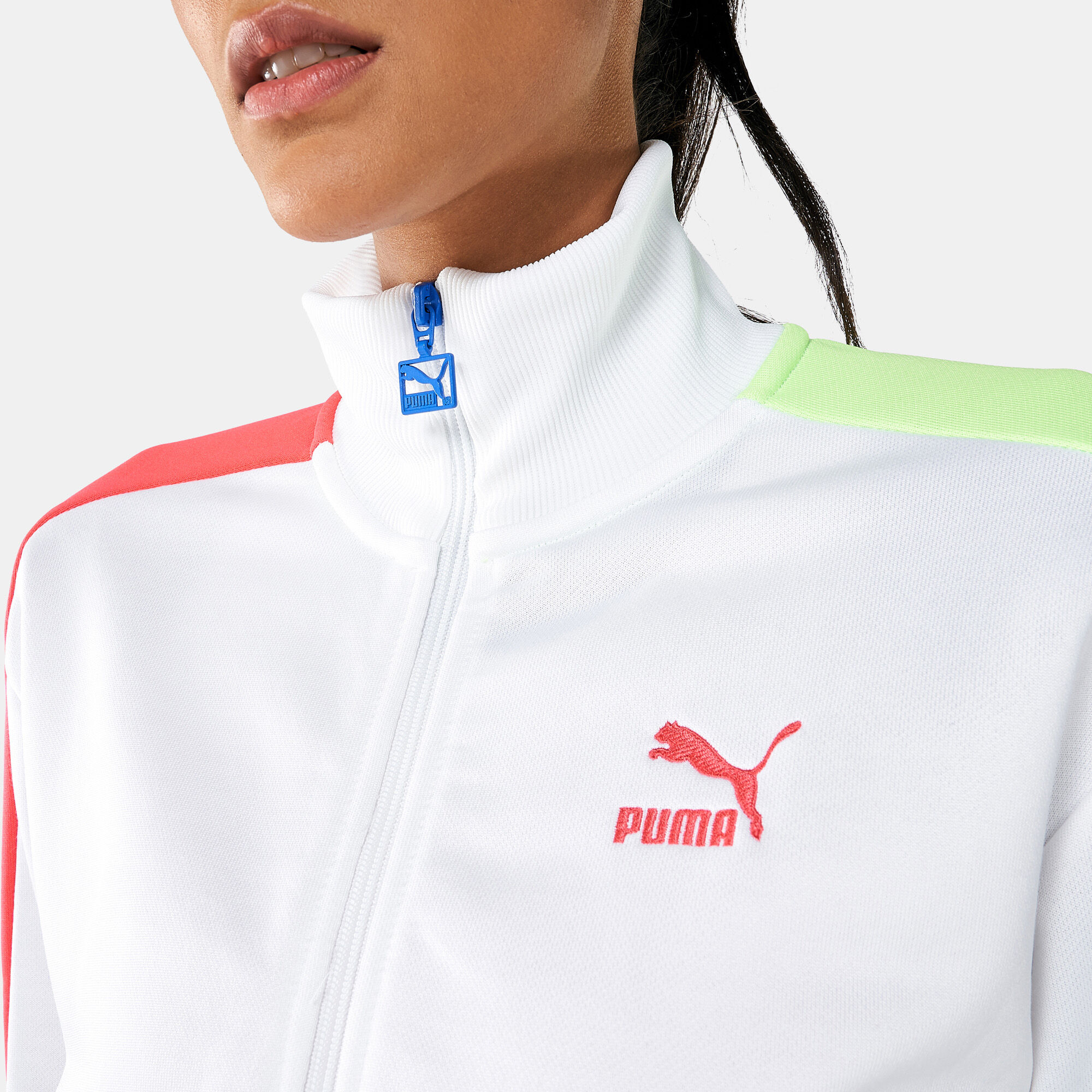 Women's puma off the shoulder t7 jacket store