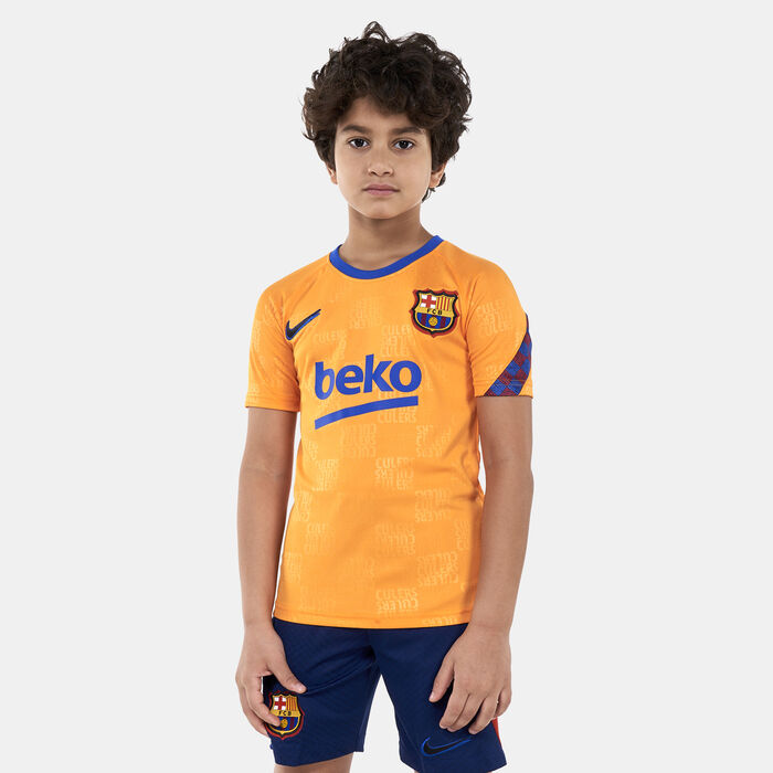 Nike Kids' F.C. Barcelona Dri-FIT Pre-Match Football Top (Older Kids) Orange Nike Kids' F.C. Barcelona Dri-FIT Pre-Match Football Top (Older Kids) Orange image number 0
