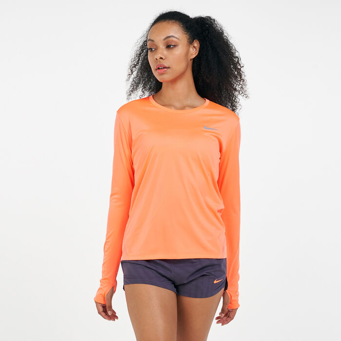 Nike Women's Miler T-Shirt Orange Nike Women's Miler T-Shirt Orange image number 0
