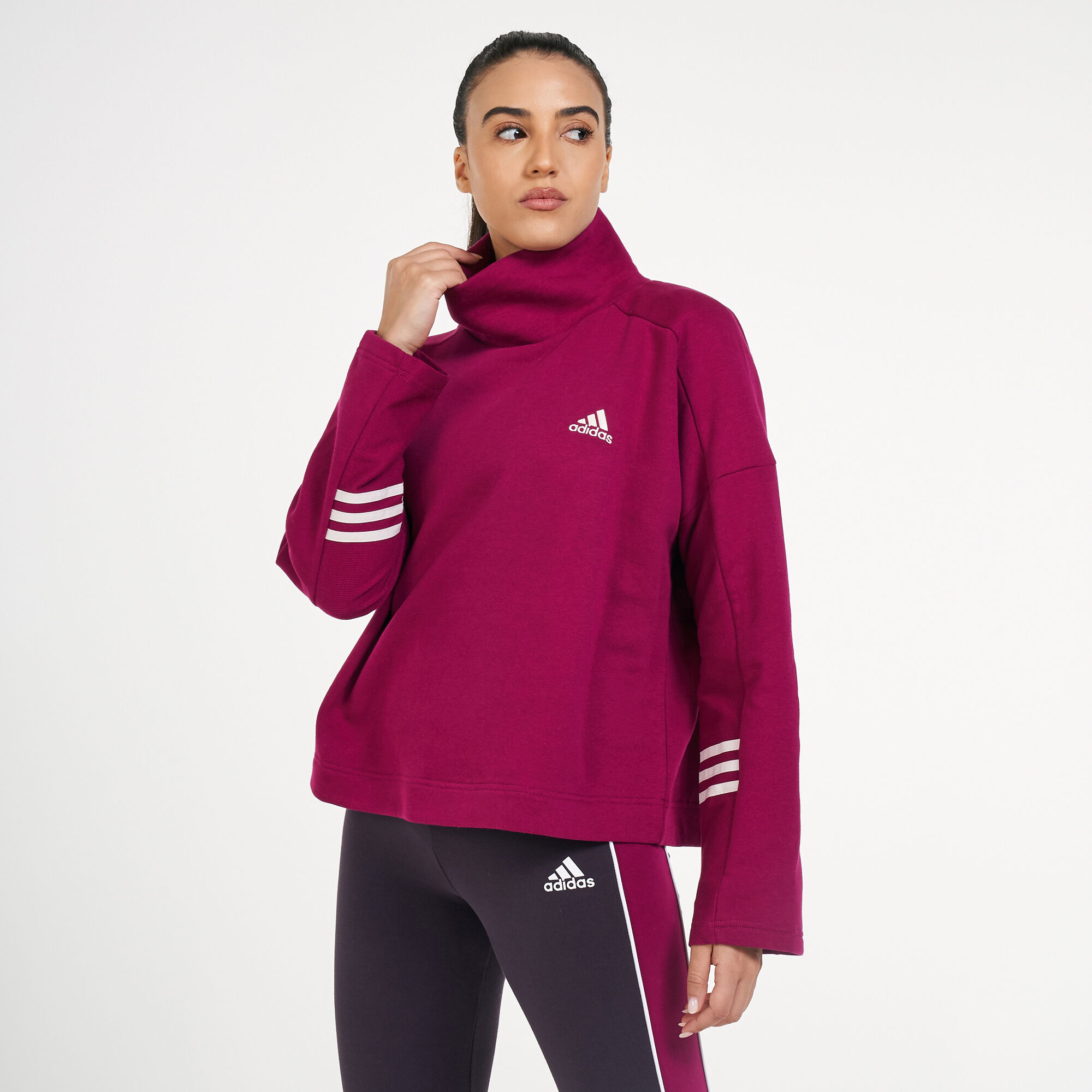 Adidas essentials comfort sales mock neck sweatshir
