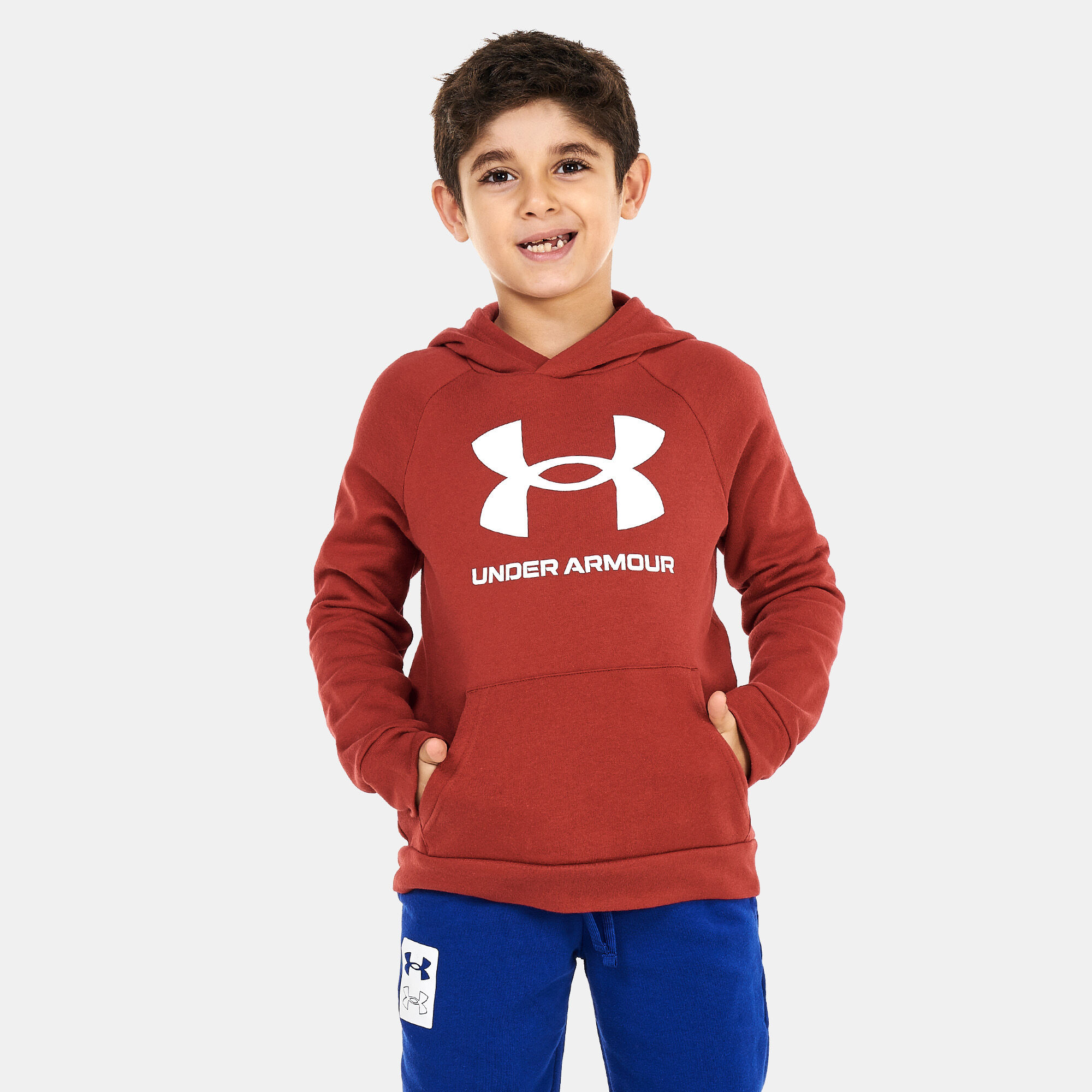 Under armour deals hoodie red kids