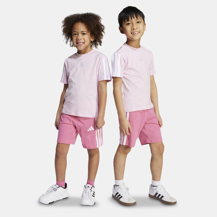 adidas Kids' Essentials T-Shirt And Shorts Set Pink image number 4