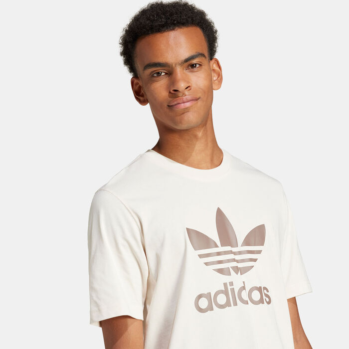 adidas Originals Men's Adicolor Trefoil T-Shirt Beige image number 3