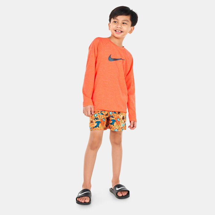 Nike Swim Kids' Heather Hydroguard Swim Top Orange image number 2