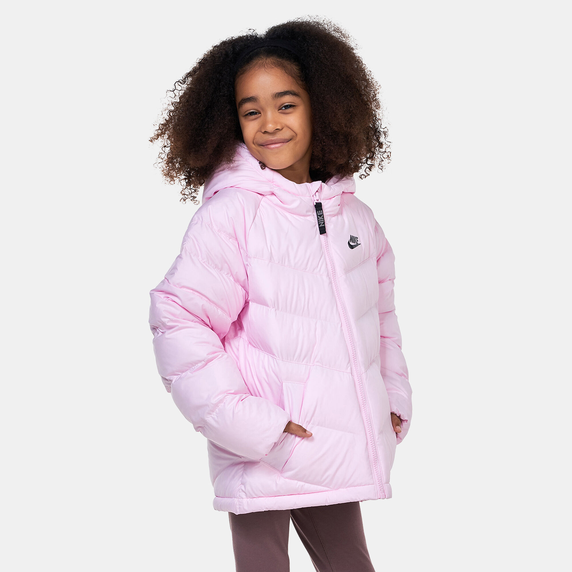 Pink nike puffer best sale jacket