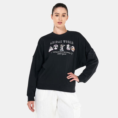 adidas Originals Women's Loose Disney Sweater Black adidas Originals Women's Loose Disney Sweater Black