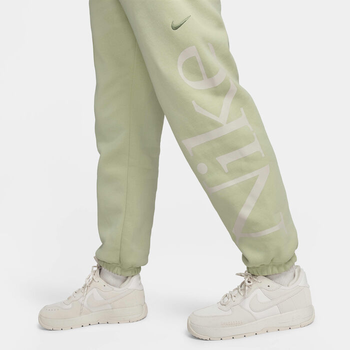 Nike Women's Sportswear Phoenix Fleece Oversized Logo Tracksuit Bottoms Green Nike Women's Sportswear Phoenix Fleece Oversized Logo Tracksuit Bottoms Green image number 7