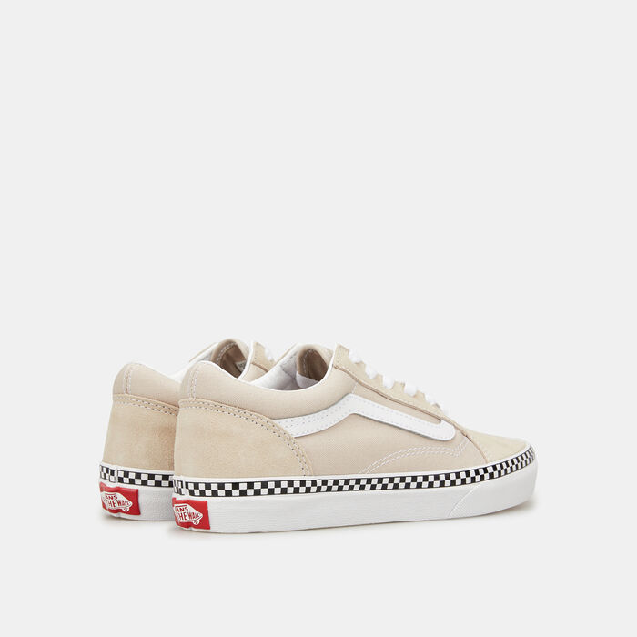 Vans Kids' Checkerboard Foxing Old Skool Unisex Shoe Beige image number 3