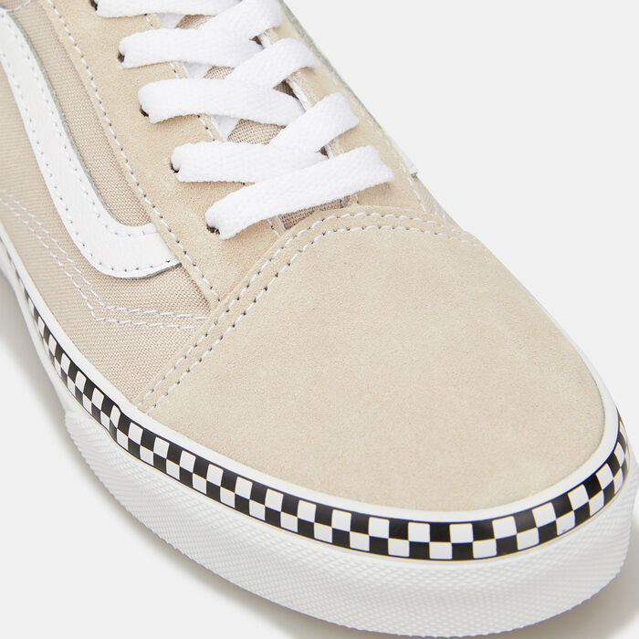 Vans Kids' Checkerboard Foxing Old Skool Unisex Shoe Beige image number 5