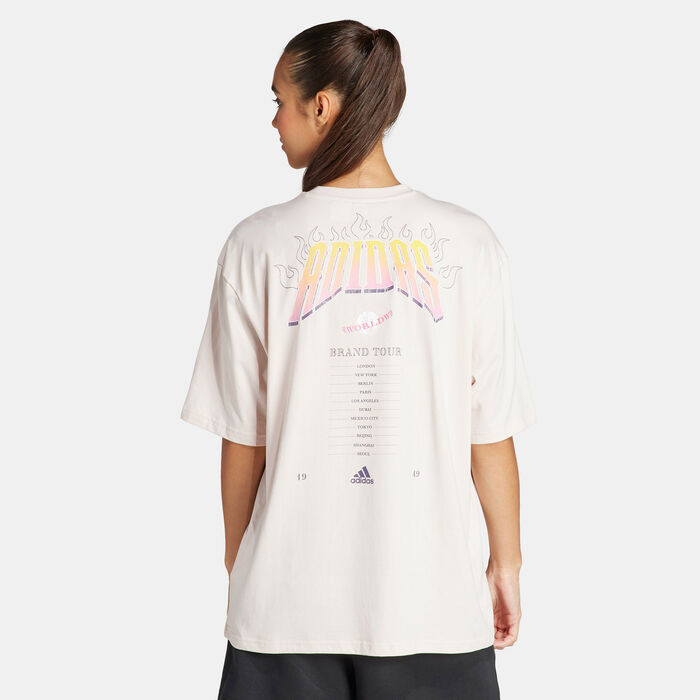 adidas Women's Band Merch Graphic T-Shirt Beige adidas Women's Band Merch Graphic T-Shirt Beige image number 1