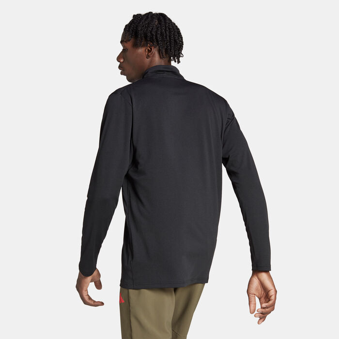 adidas Men's Train Essentials Seasonal Training 1/4-Zip Long Sleeve Sweatshirt Black adidas Men's Train Essentials Seasonal Training 1/4-Zip Long Sleeve Sweatshirt Black image number 1