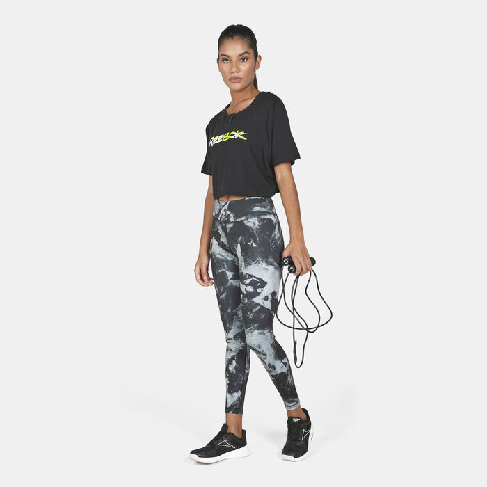 Reebok Women's Meet You There Cropped T-Shirt Green Reebok Women's Meet You There Cropped T-Shirt Green image number 2