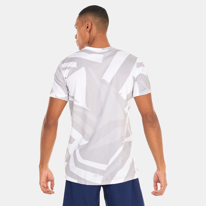 adidas Men's Own the Run Seasonal T-Shirt Grey adidas Men's Own the Run Seasonal T-Shirt Grey image number 1