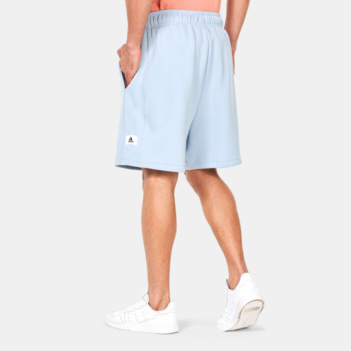 adidas Men's Lounge Fleece Shorts Blue adidas Men's Lounge Fleece Shorts Blue image number 1