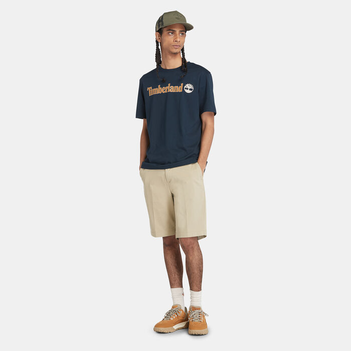 Timberland Men's Linear Logo T-Shirt Blue Timberland Men's Linear Logo T-Shirt Blue image number 2