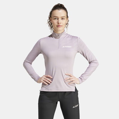 adidas Women's Terrex Multi Half-Zip Hiking Top yellow