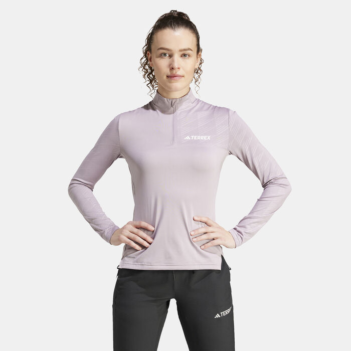 adidas Women's Terrex Multi Half-Zip Hiking Top yellow image number 0