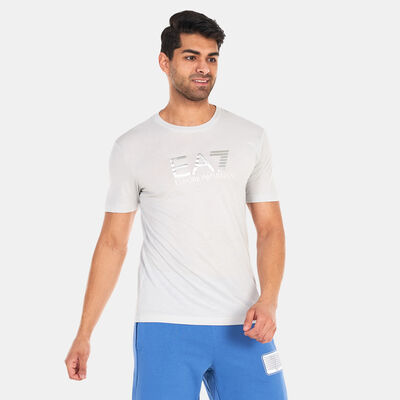 EA7 Emporio Armani Men's Big Logo Sand 7 Lines T-Shirt Grey