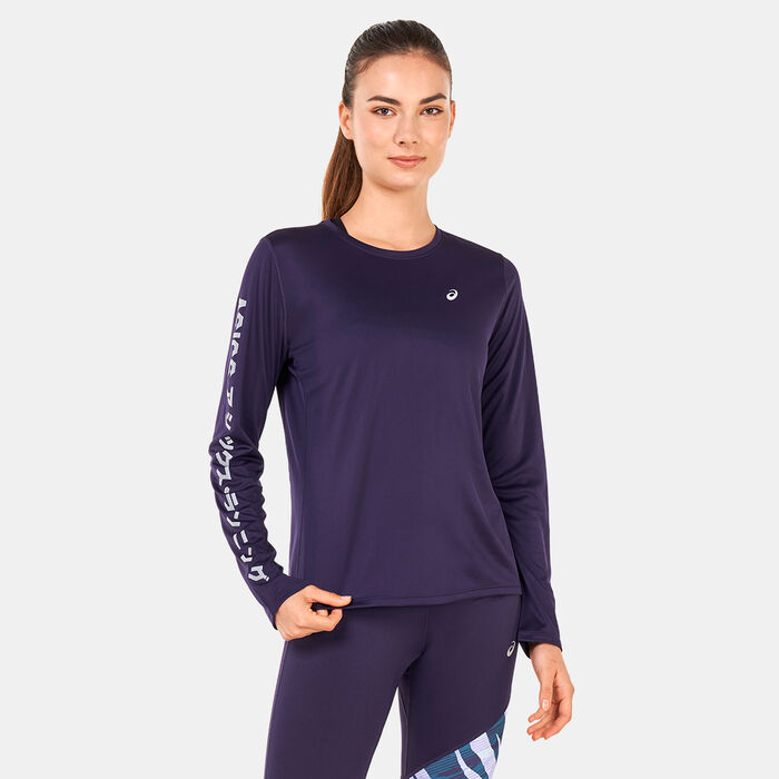 ASICS Women's Katakana Long Sleeve T-Shirt Black ASICS Women's Katakana Long Sleeve T-Shirt Black image number 0