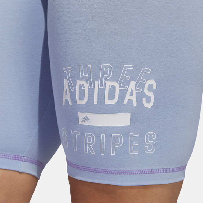 adidas Women's Sport Statement Bike Shorts Blue adidas Women's Sport Statement Bike Shorts Blue image number 2