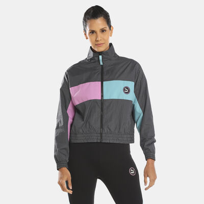 PUMA Women's SWxP Woven Track Jacket Black