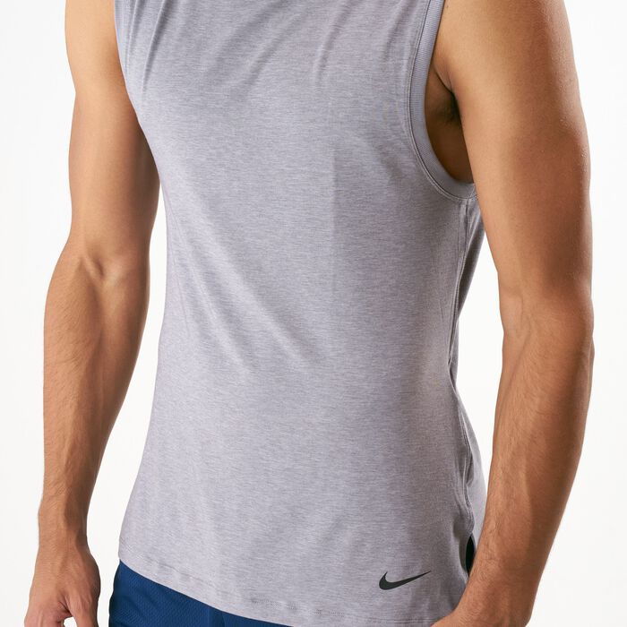 Buy Nike Men's Dri-FIT Yoga Training Tank Top Grey in KSA -SSS