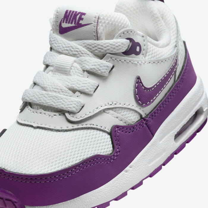 Nike Kids' Air Max 1 EasyOn Shoes White Nike Kids' Air Max 1 EasyOn Shoes White image number 6