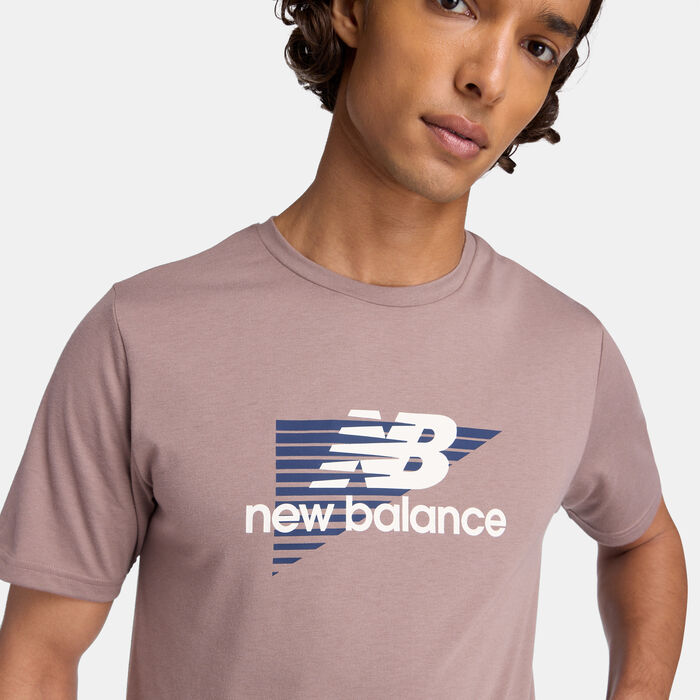 New Balance Men's Heathertech Graphic T-Shirt Beige image number 2