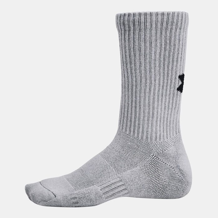 Under Armour Kids' Training Cotton Crew Socks (6 Pairs) Grey Under Armour Kids' Training Cotton Crew Socks (6 Pairs) Grey image number 0