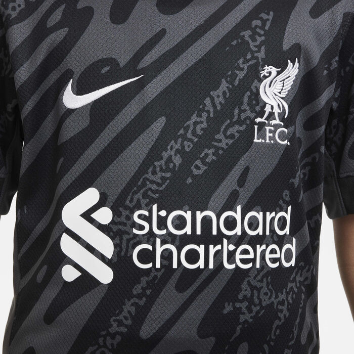 Nike Kids' Liverpool F.C. Stadium Goalkeeper Dri-FIT Football Replica Shirt Black Nike Kids' Liverpool F.C. Stadium Goalkeeper Dri-FIT Football Replica Shirt Black image number 4