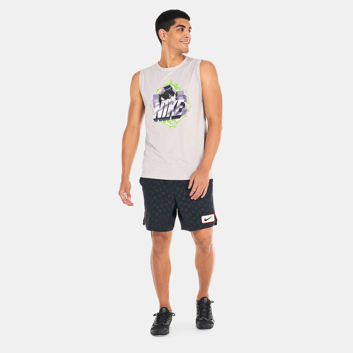 Nike Men's Dri-FIT Vintage Muscle Graphic Tank Top Grey image number 2