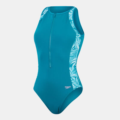 Speedo Women's Panel Hydrasuit Swimsuit Blue