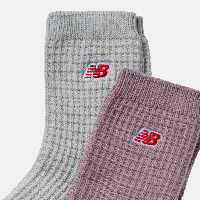 New Balance Waffle Knit Ankle Socks (2 Pairs) Multi-Color New Balance Waffle Knit Ankle Socks (2 Pairs) Multi-Color image number 2