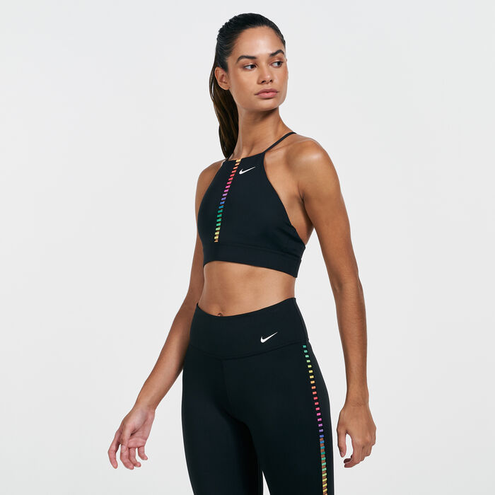 Nike Women Dri-fit Indy Rainbow Ladder Sports Bra Black Size XS 2570