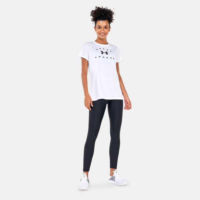 Under Armour Women's Tech Solid Logo Arch SSC T-Shirt White Under Armour Women's Tech Solid Logo Arch SSC T-Shirt White image number 2